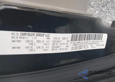 2014 Chrysler Town & Country Touring-L 30Th Anniversary из США, поврежденный, VIN 2C4RC1CG8ER273195